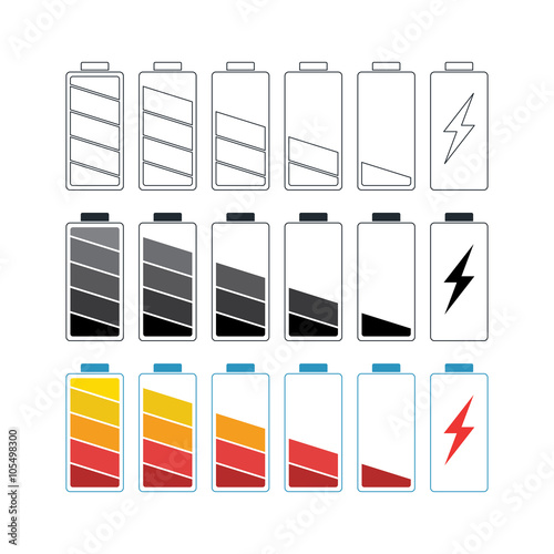 Battery Icon Set Vector