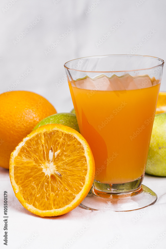 Healthy juice from apple and orange