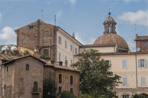 Roman architecture with a dome of a church, Italy