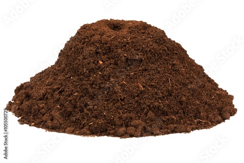 Bilde på lerret Soil heap with hole for plant