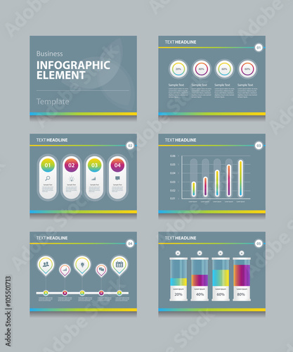 business info graphic presentation  element template 