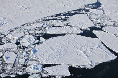 Aerial view of frozen Arctic Ocean 