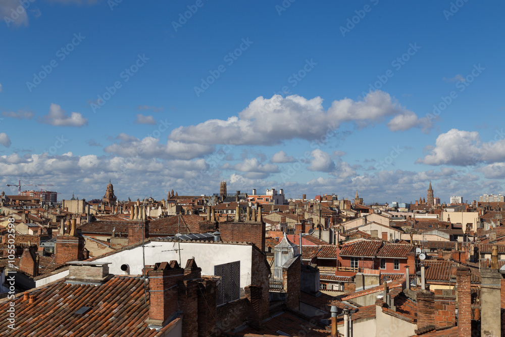 Rooftops of Toulouse in France