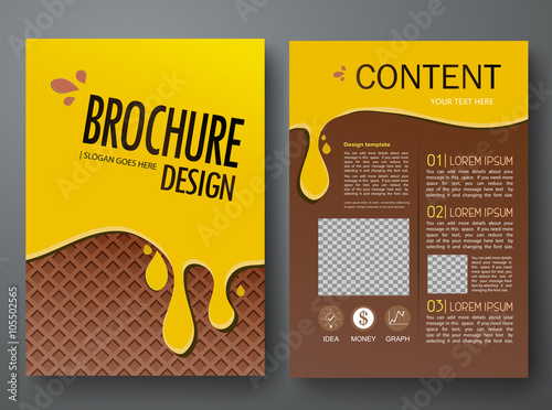 Vector magazine,modern flyers brochure,cove,annual report,design templates,layout with chocolate bar background in a4 size,To adapt for business poster,information,presentation,illustration