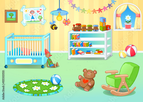 Funny nursery with toys