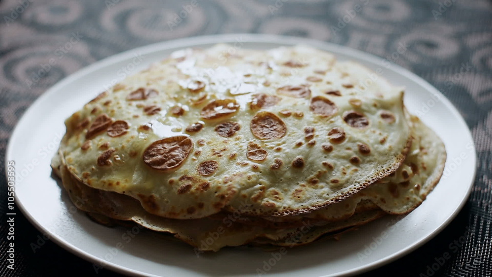 Pancakes on the plate. Pancakes on the plate.