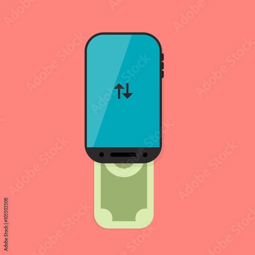 Mobile Payment: Flat lay vector illustration