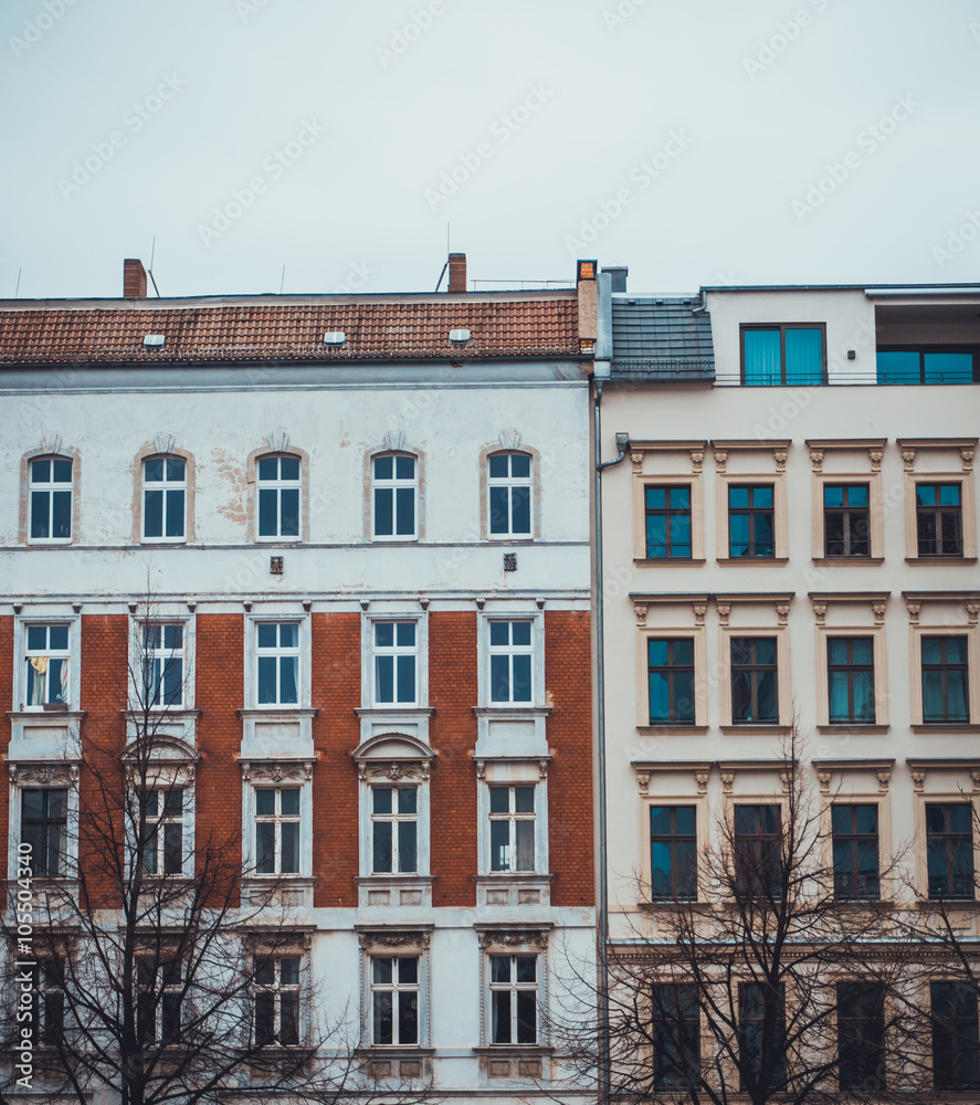 Fototapeta premium Cute apartment exterior fronts in Germany
