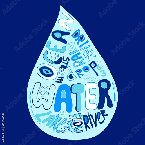Hand drawn water poster
