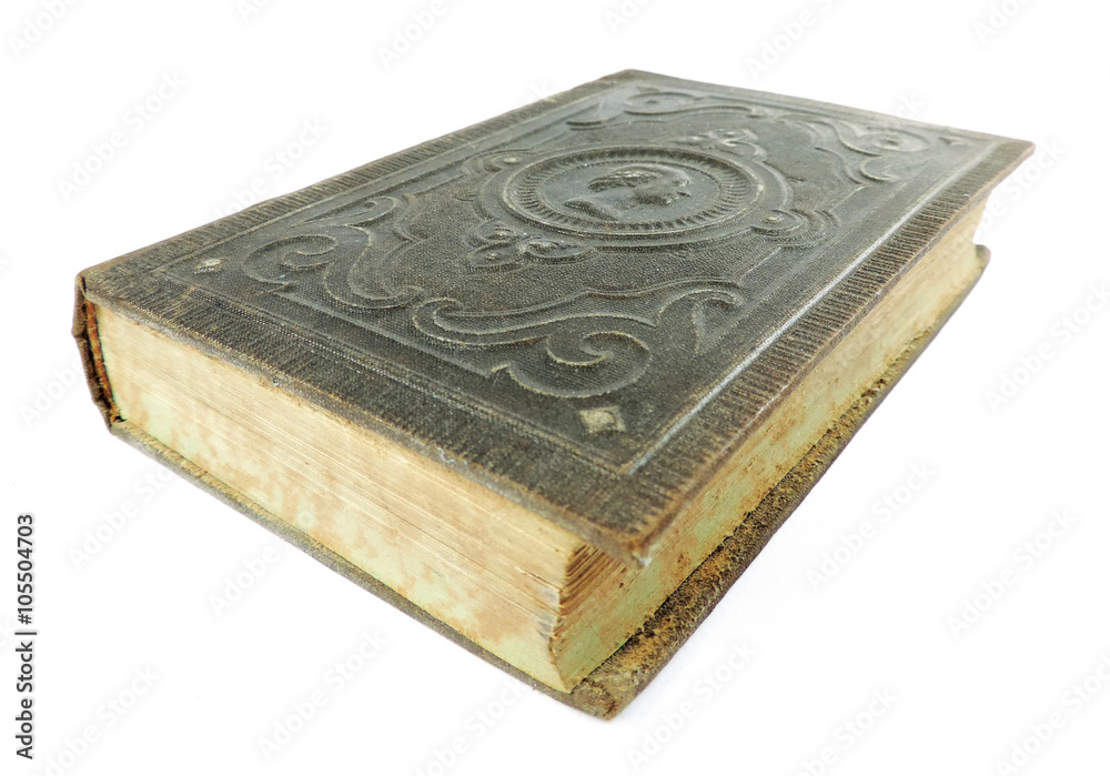 Antique book with blank cover, isolated on white Antique book with blank cover, isolated on white