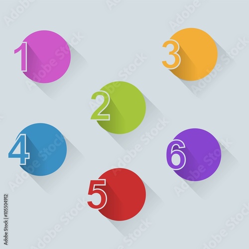 Colorful circles with numbers