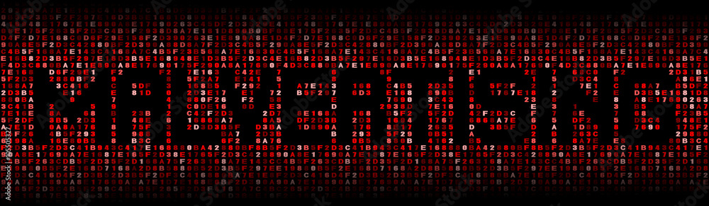 Malvertising text on hex code illustration