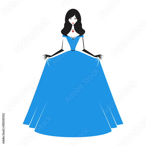 woman in the ball gown blue