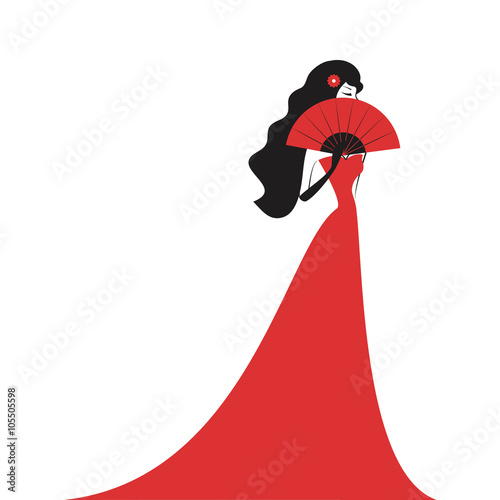 woman in the ball gown red