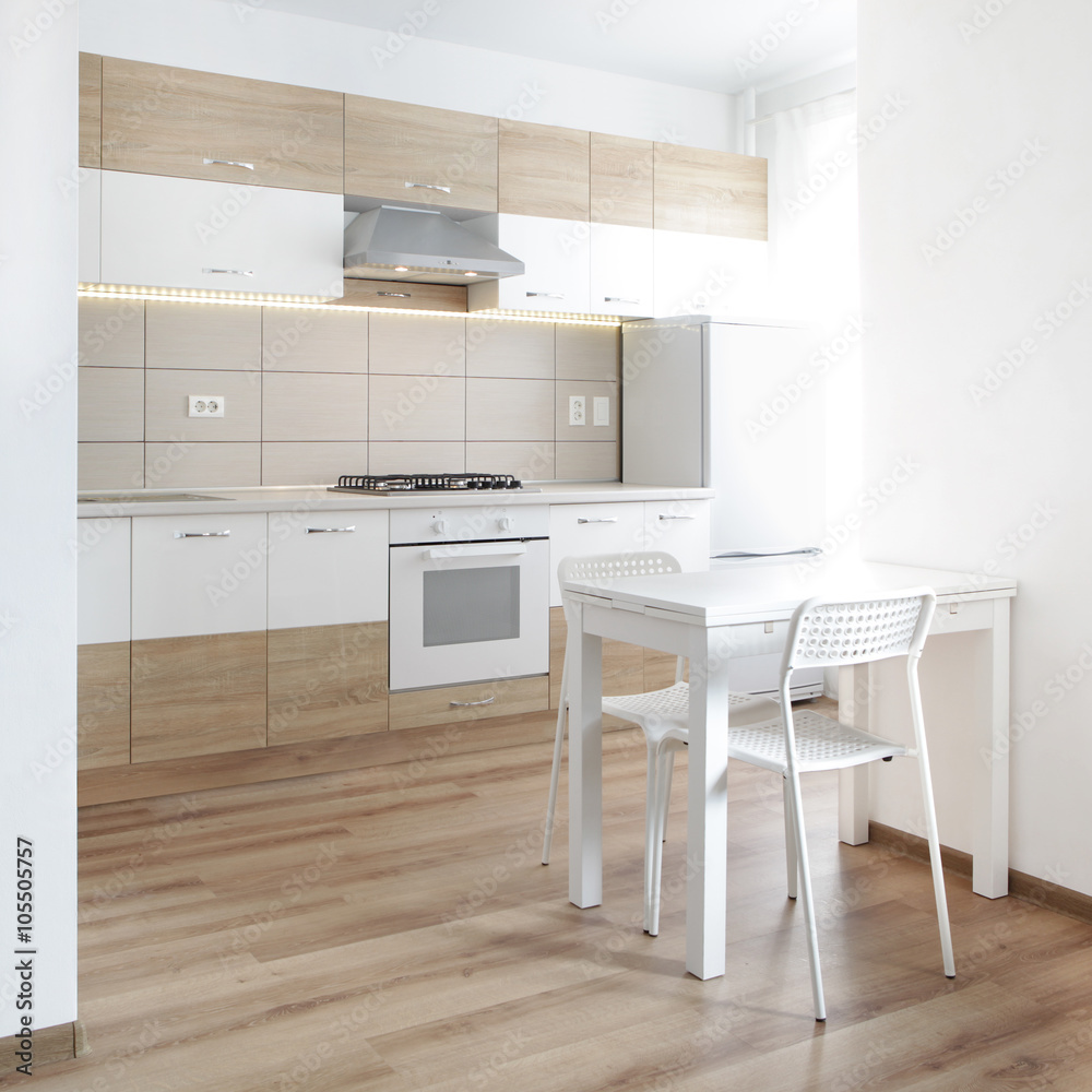 Contemporary white kitchen. Contemporary white kitchen.