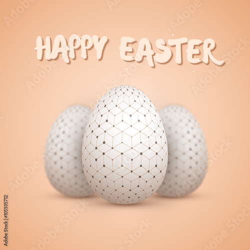 Realistic Vector Easter Egg Set. Happy Easter Painted Vector Egg