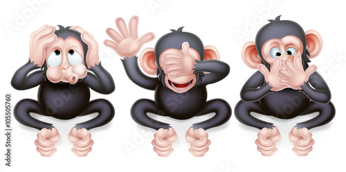 Hear no evil see no evil speak no evil monkeys