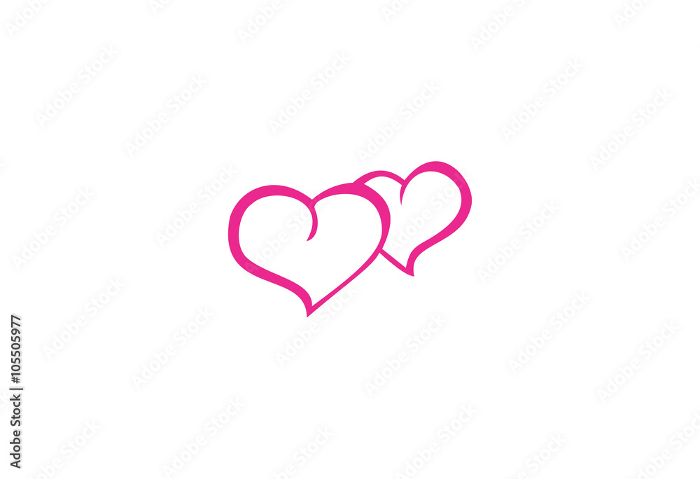 Vector sign two hearts logo