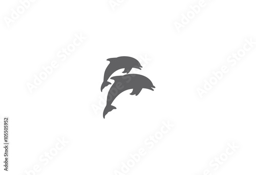 Jumping dolphins vector illustration logo