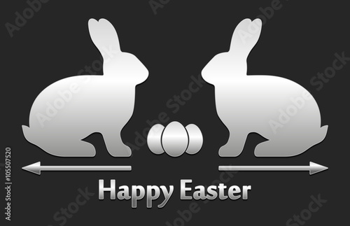 Happy Easter | Metallic Silhouettes | Vector