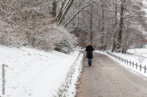 walking in the snow