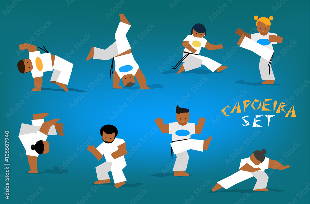 Fototapeta premium vector capoeira set