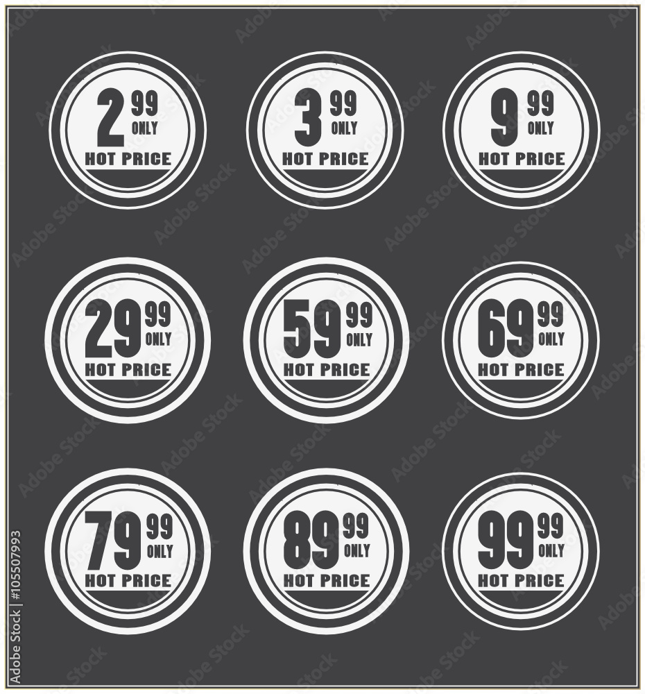 Set of vector price badges. Set of vector price badges.