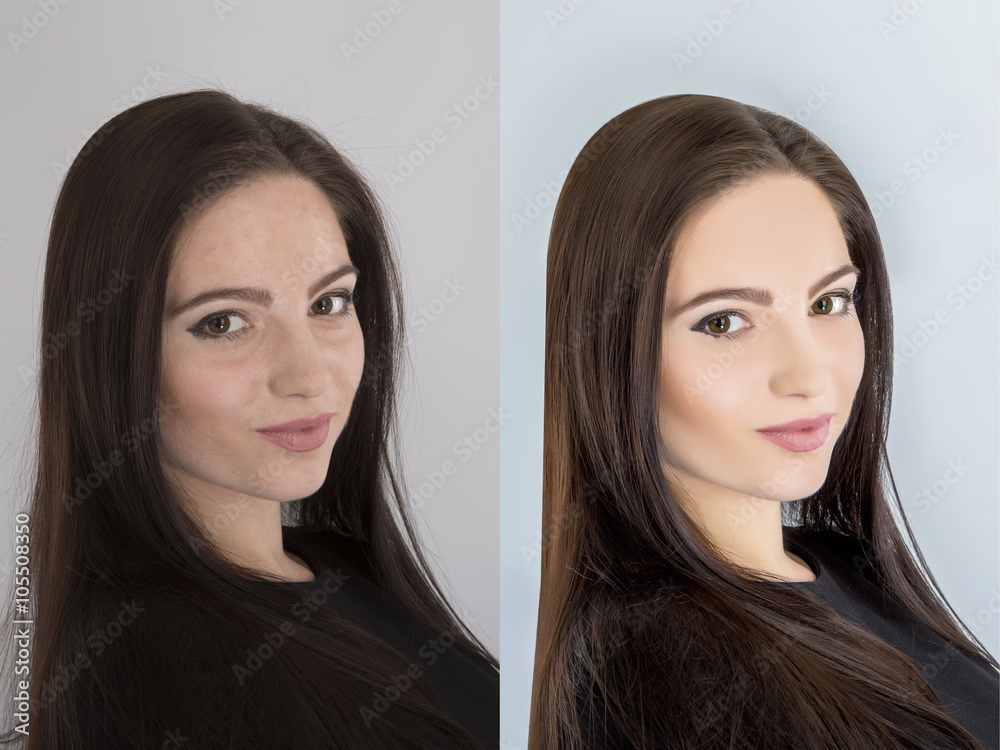 woman, before and after retouch woman, before and after retouch