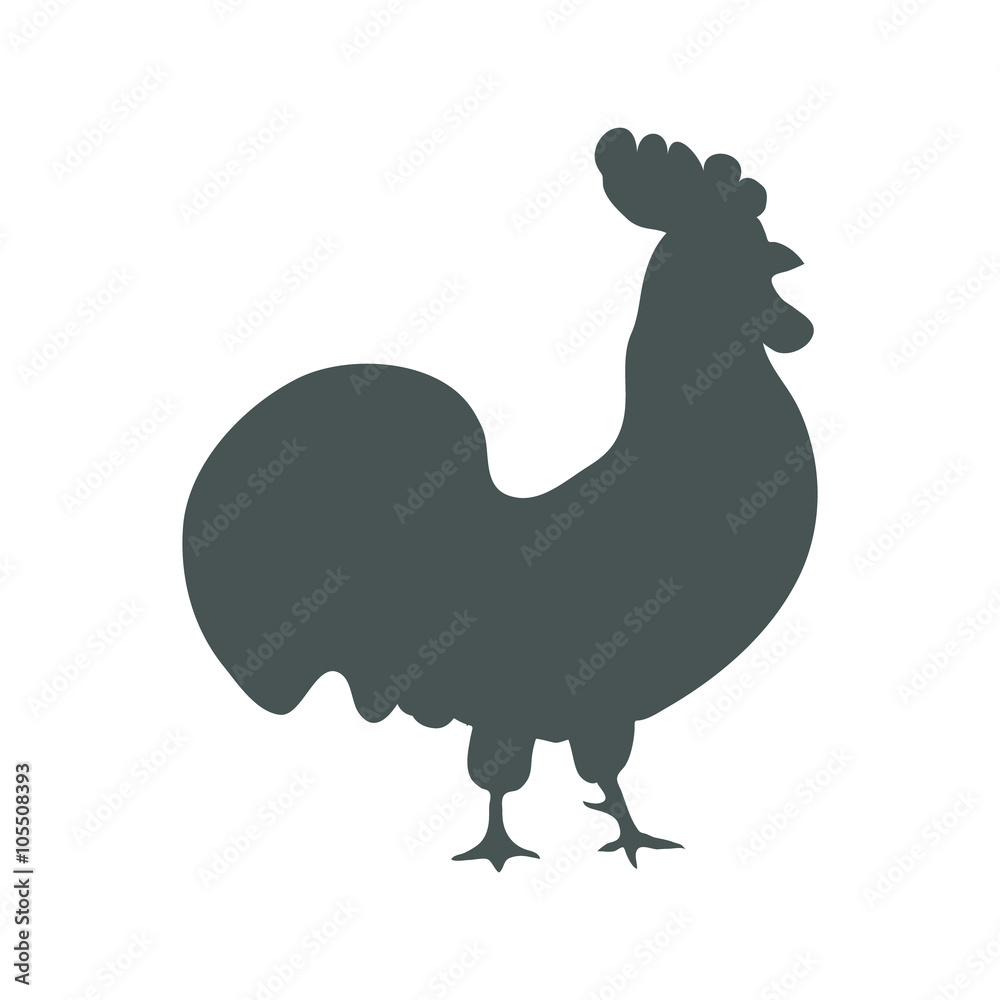 Chicken Silhouette isolated on white background vector Chicken Silhouette isolated on white background vector