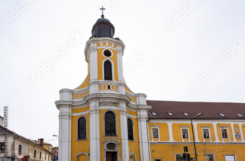 Belfry of the Greek Catholic Cathedral in Cluj Napoca City, Romania photo