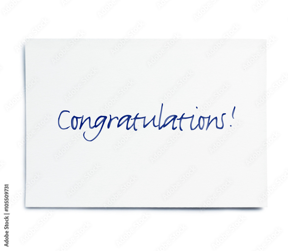 congratulation card, isolated on White congratulation card, isolated on White