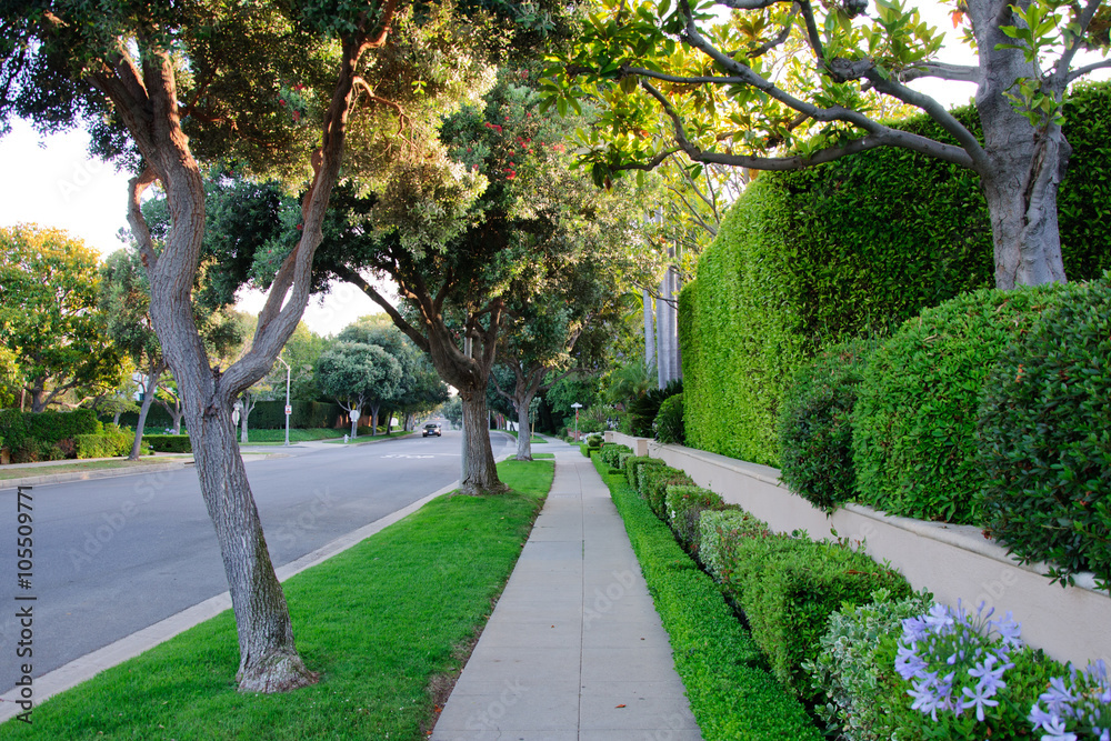 Sidewalk on beverly hillls in California