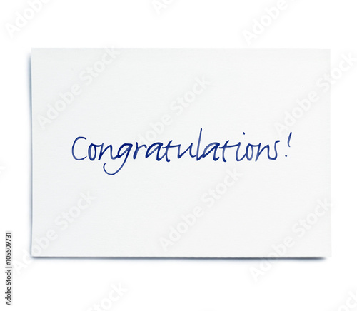 congratulation card, isolated on White