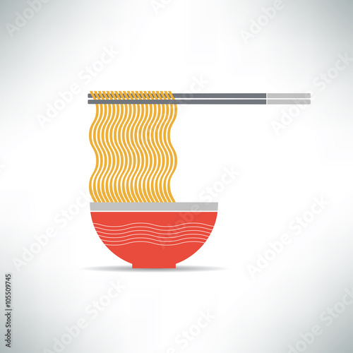 Yellow Noodle Vector Flat Color