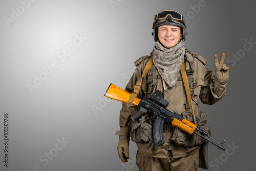 Happy Military Man photo