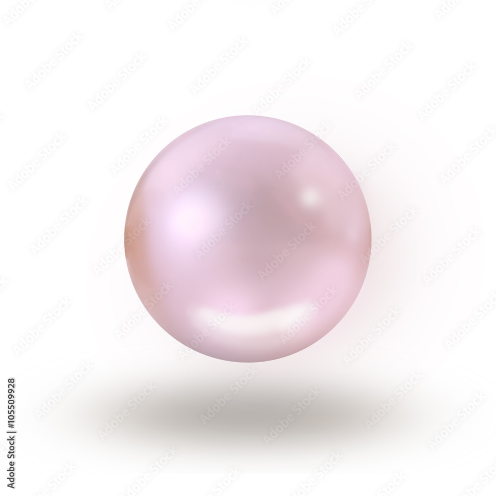 Fototapeta premium Single rosaline pearl isolated on white background