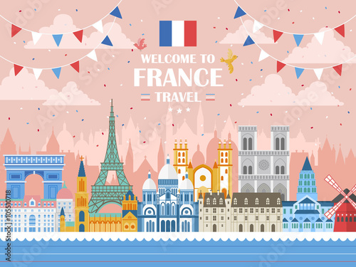 France holiday poster