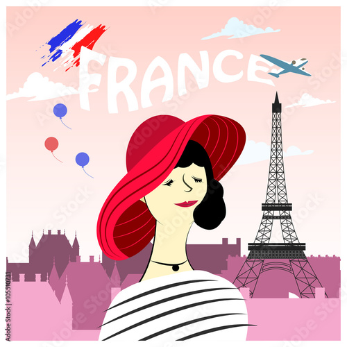 fashion French woman poster