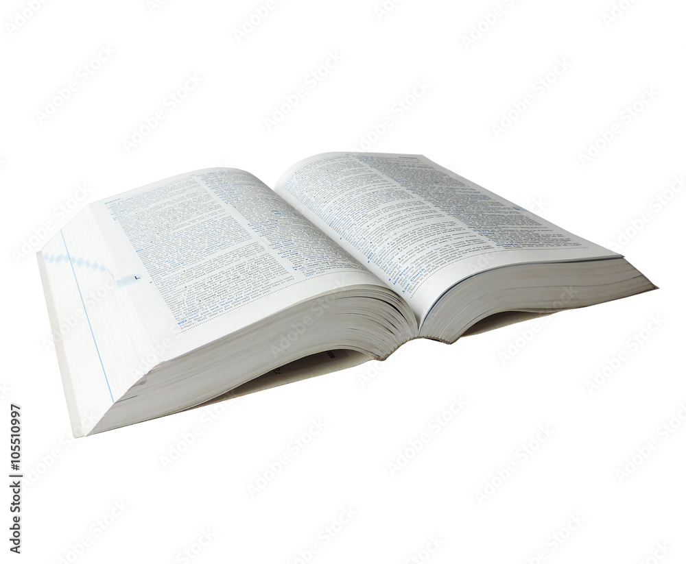 Advanced English dictionary, isolated on White Advanced English dictionary, isolated on White