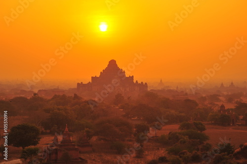 Old Pagodas in Bagan  Myanmar at Sunrise View Point