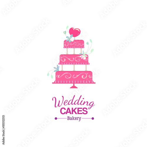 Wedding cake with heart