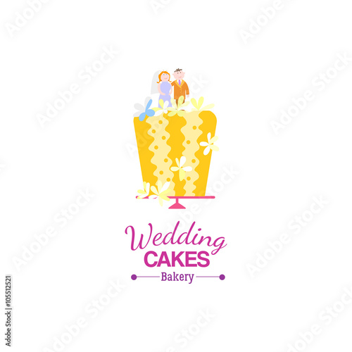 Yellow wedding cake card