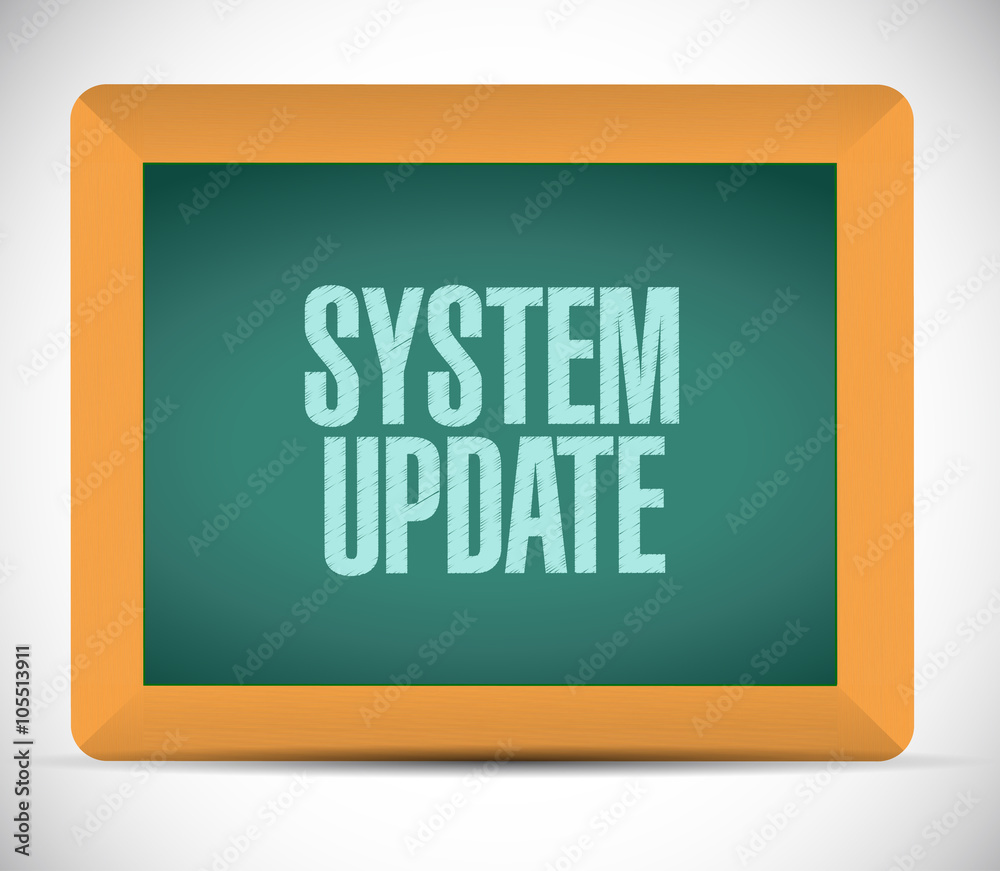 System update blackboard sign concept System update blackboard sign concept