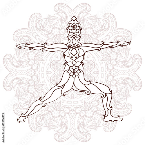  card with pose ornament yoga.