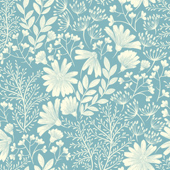 Wandcirkels Bloemenprints patronen Lentebloemen patroon in pastelkleuren  © Jallo