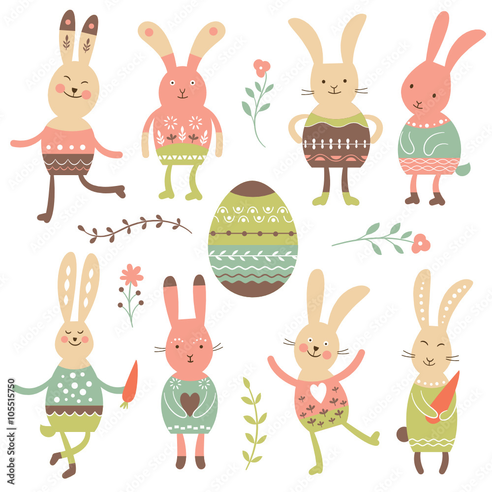 Fototapeta premium cute vector bunnies