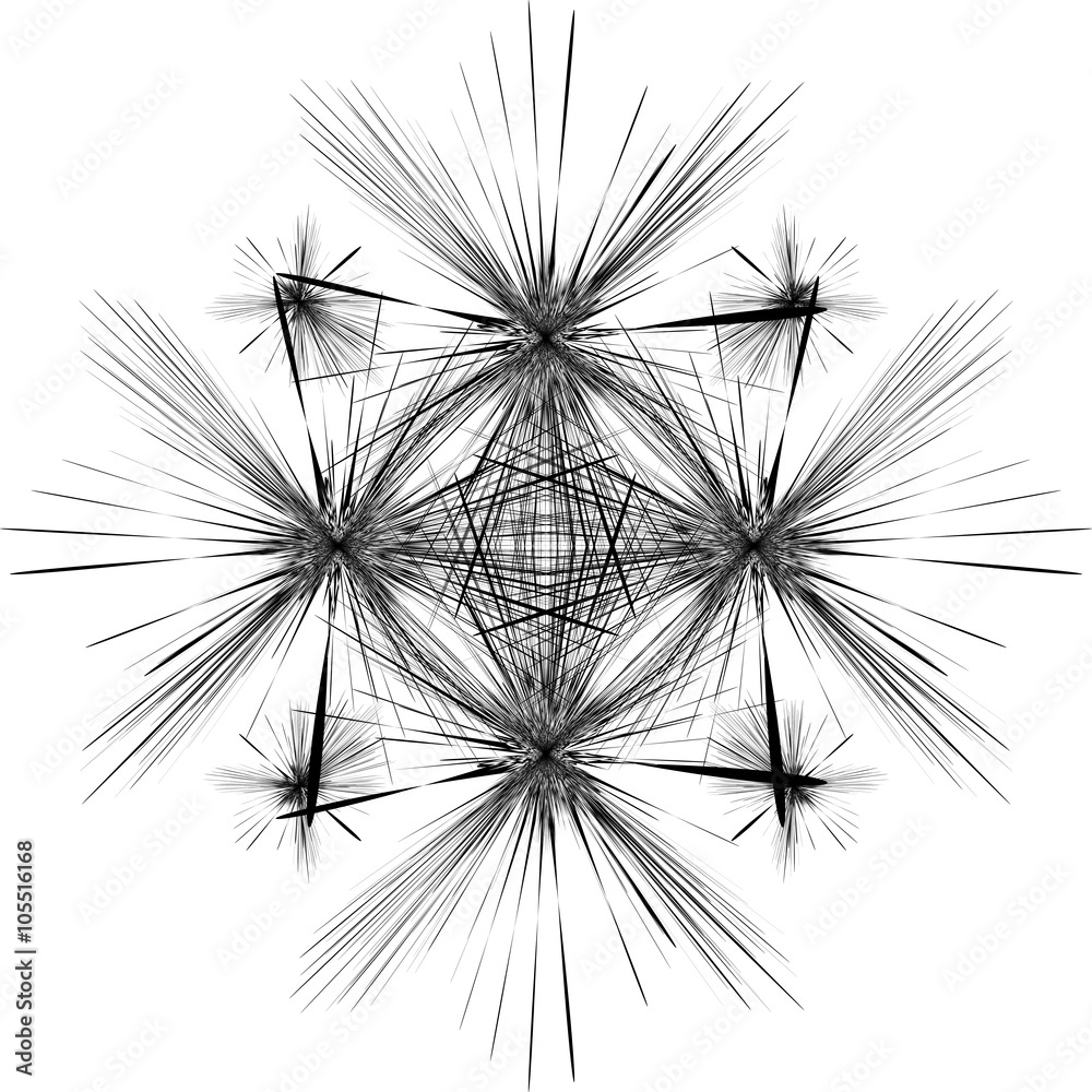 Fototapeta premium Cross shape abstract rays vector.