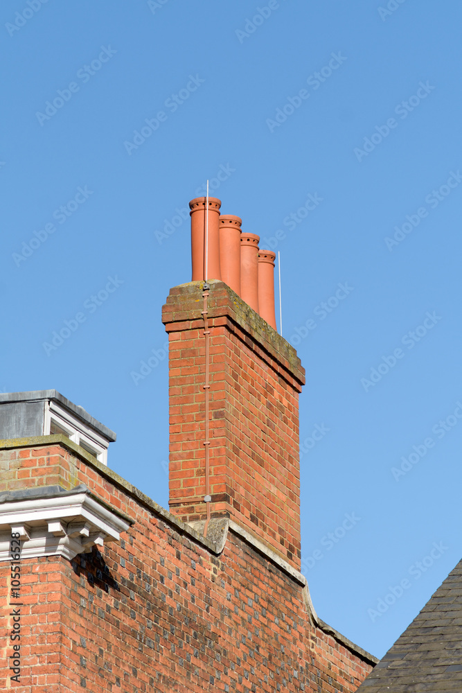 Chimney stack on roof of Victorian property