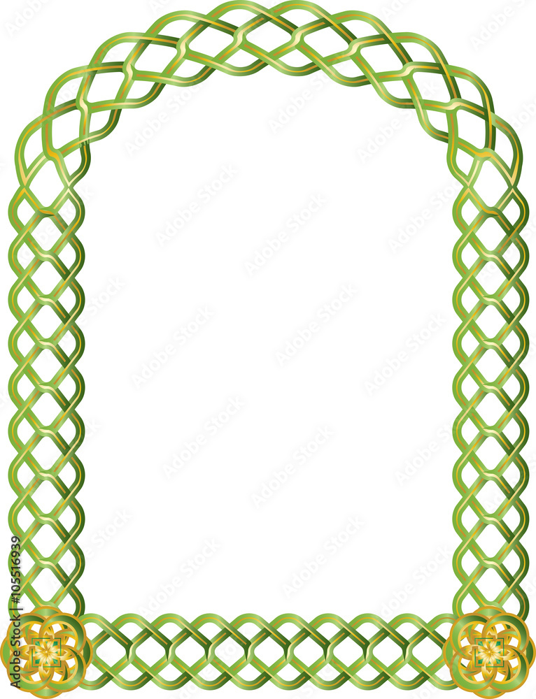 Celtic knot color border frame vector on a white background. Stock ...