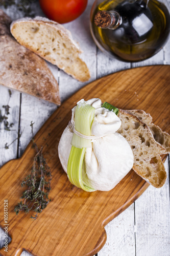 fresh Italian mozzarella burrata